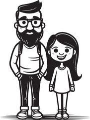 Daddys Little Sunshine Father and Daughter Vector Icon Joyful Adventures Cartoon Logo Graphic