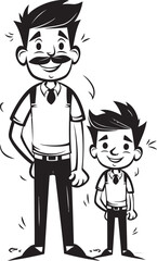 Playful Parenthood Father Son Graphic Design Joyous Connection Cartoon Emblem Icon