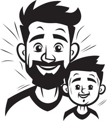 Dads Delight Cartoon Bonding Emblem Joyful Moments Father Son Iconic Design