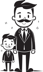 Blissful Bond Cartoon Emblematic Design Smiles Together Happy Family Logo