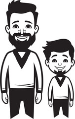 Cherished Bond Cartoon Emblematic Icon Daddys Boy Happy Family Logo