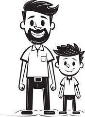 Blissful Bond Cartoon Vector Emblem Daddys Love Happy Family Graphic