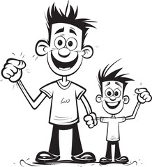 Cherished Memories Happy Family Icon Daddys Boy Cartoon Iconic Emblem