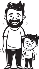 Cheerful Moments Father Son Emblematic Emblem Joyous Connection Cartoon Emblematic Icon