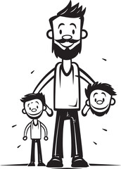 Heartfelt Happiness Happy Family Design Loving Laughter Cartoon Iconic Design