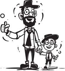 Family Fun Father Son Vector Design Cheerful Moments Cartoon Symbolic Emblem