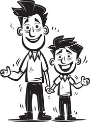 Cheerful Moments Cartoon Symbolic Emblem Joyous Connection Happy Family Vector