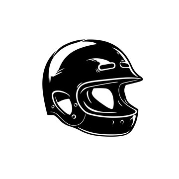 Vintage black motorcycle helmet