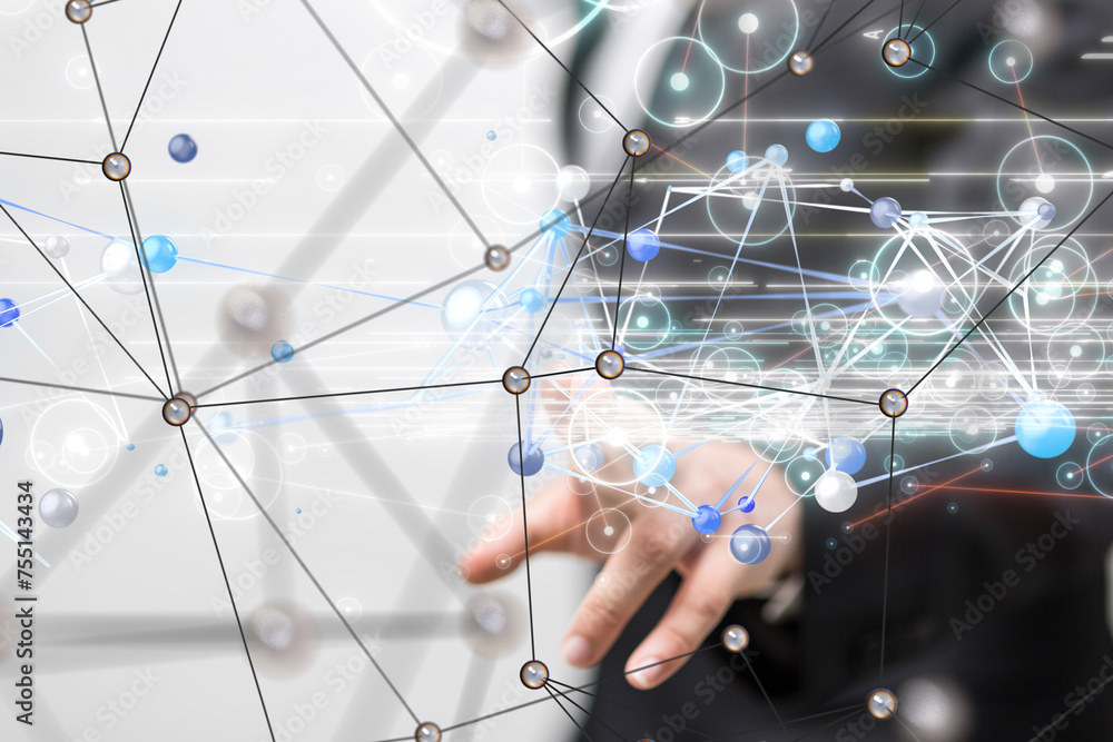Aufkleber conference digital network and data concept 3d