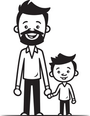 Heartwarming Connection Father Son Vector Design Loving Laughter Cartoon Emblematic Symbol