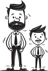 Joyful Journeys Father Son Iconic Emblem Daddys Delight Cartoon Emblematic Symbol