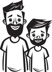 Joyous Connection Cartoon Emblematic Emblem Daddys Joyride Happy Dad and Son Emblem