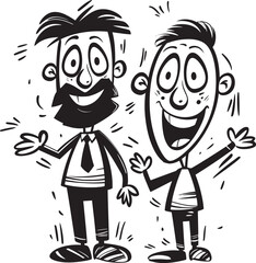 Cheerful Moments Father Son Vector Emblem Joyous Connection Cartoon Emblematic Emblem