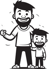 Playful Parenthood Cartoon Vector Symbol Loving Laughter Happy Family Emblem