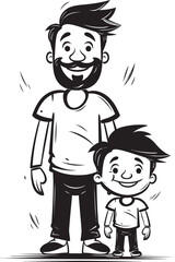 Joyful Journeys Cartoon Iconic Emblem Daddys Delight Happy Dad and Son Logo