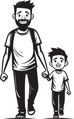 Cheerful Moments Cartoon Symbolic Emblem Joyous Connection Happy Family Design