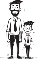 Heartwarming Moments Father Son Emblematic Design Fun filled Memories Cartoon Vector Design