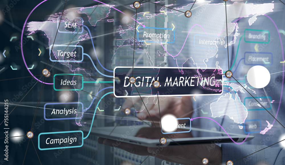 Aufkleber conference digital network and data concept 3d