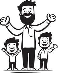 Playful Partners Father Son Vector Emblem Heartfelt Happiness Cartoon Emblematic Symbol