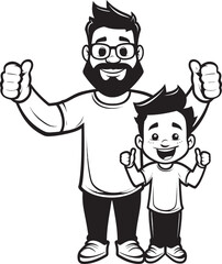 Sweet Smiles Cartoon Emblematic Emblem Playful Partners Happy Family Vector