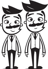 Sweet Smiles Cartoon Iconic Emblem Playful Partners Father Son Vector Emblem