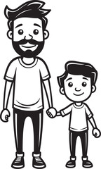 Daddys Little Buddy Cartoon Symbolic Emblem Heartfelt Happiness Happy Family Design