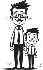 Blissful Bond Cartoon Vector Design Daddys Love Happy Family Emblem