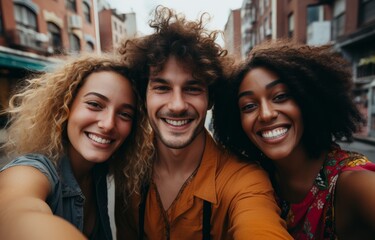 Happy group of friends.