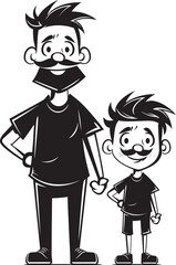 Daddys Boy Cartoon Vector Icon Playful Parenthood Father Son Graphic Design