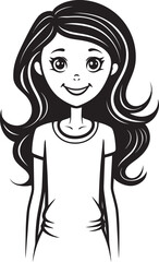 Mommys Loving Embrace Cartoon Logo Design Heartwarming Moments Happy Mom and Daughter Icon