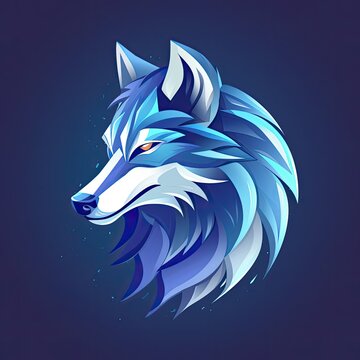Wolf head logo design.