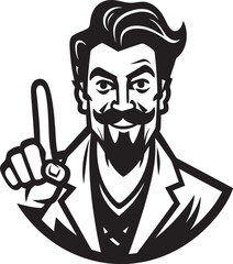 Gesture Illustration Cartoon Character Design Pointing Persona Finger Sign Icon