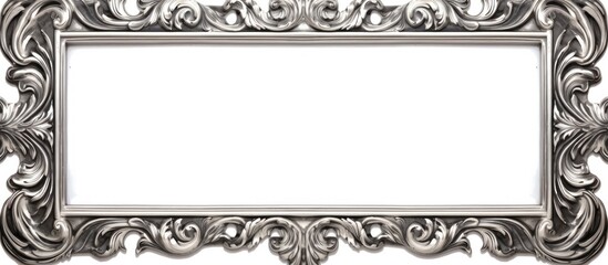 This image showcases an ornate silver frame, designed for paintings, mirrors, or photos, set against a plain white background.