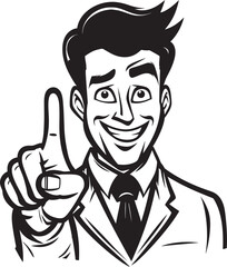 Symbolic Direction Cartoon Vector Symbol Animated Sign Finger Gesture Emblem