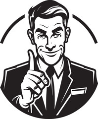 Animated Gesture Mans Finger Symbolism Symbolic Pose Cartoon Character Icon