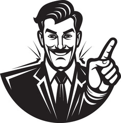 Symbolic Communication Cartoon Vector Graphic Gesturing Character Finger Sign Logo