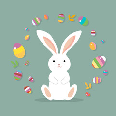 Happy Easter Card With Rabbit