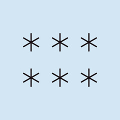 Obraz premium Snowflakes vector isolated flat icon. Weather sign