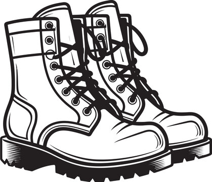 recommend clip art: Marine Strength Combat Boots Icon Design Resilient Resolve Vector Graphic