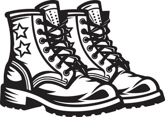 Marine Marksmanship Combat Boots Emblem Graphic Tactical Traction Vector Symbol Emblem