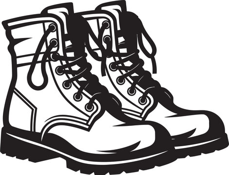 black and white boots clip art preview