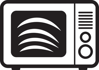 Fast Food Fix Vector Iconic Logo Culinary Velocity Iconic Microwave Symbol