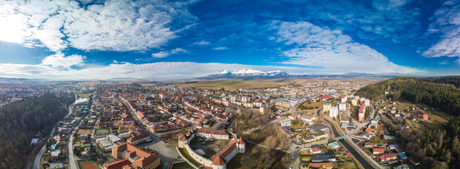 The town of Kezmarok with views of High Tatras, Slovakia - 755147870