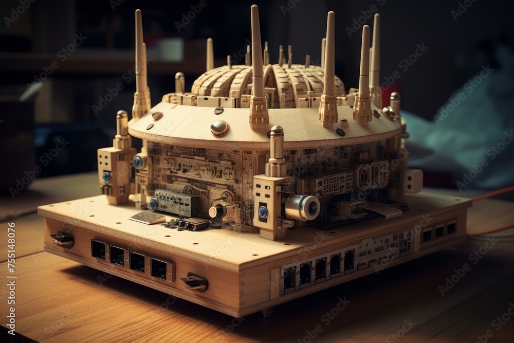 Poster sophisticated wifi modern router. network speed. generate ai