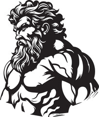 Titan of Power Vector Emblematic Logo Legendary Warrior Ancient Hercules Symbol
