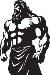 Mythic Champion Vector Iconic Design Mighty Warrior Hercules Symbolic Emblem