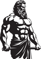 Titan of Power Emblematic Hercules Emblem Mythic Champion Vector Iconic Design