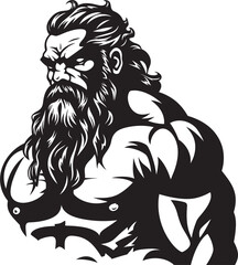 Mythic Strength Iconic Hercules Emblem Mighty Titan Vector Emblematic Symbol