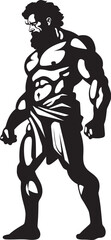 Legendary Warrior Iconic Hercules Design Mythic Muscle Vector Emblematic Icon