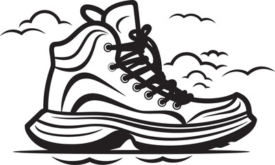 Nature Navigator Outdoor Shoe Iconic Symbol Hikers Haven Vector Logo Design